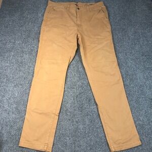 George Slim Fit Mens Casual Pants 36x34 Tan Khaki Chino Work Trousers